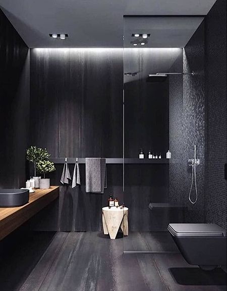 conjunto de baño reformado completo en negro